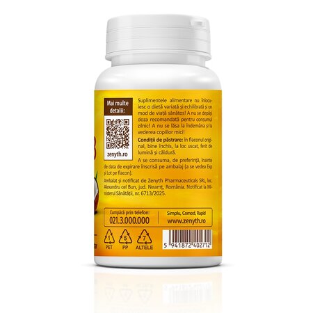 Vitamina D3 cu ulei de cocos, 5000 UI, 60 capsule, Zenyth 702563