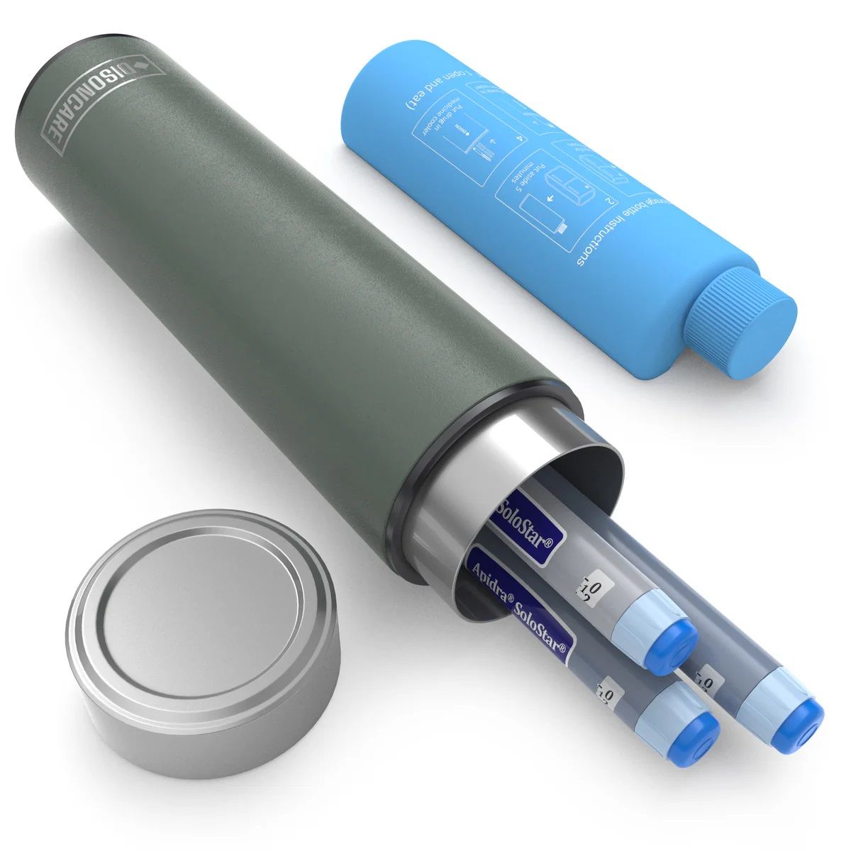 Termos portabil pentru insulina, Disoncare Odyssey Compact Jungle Green, 1 bucata, Kekhealth