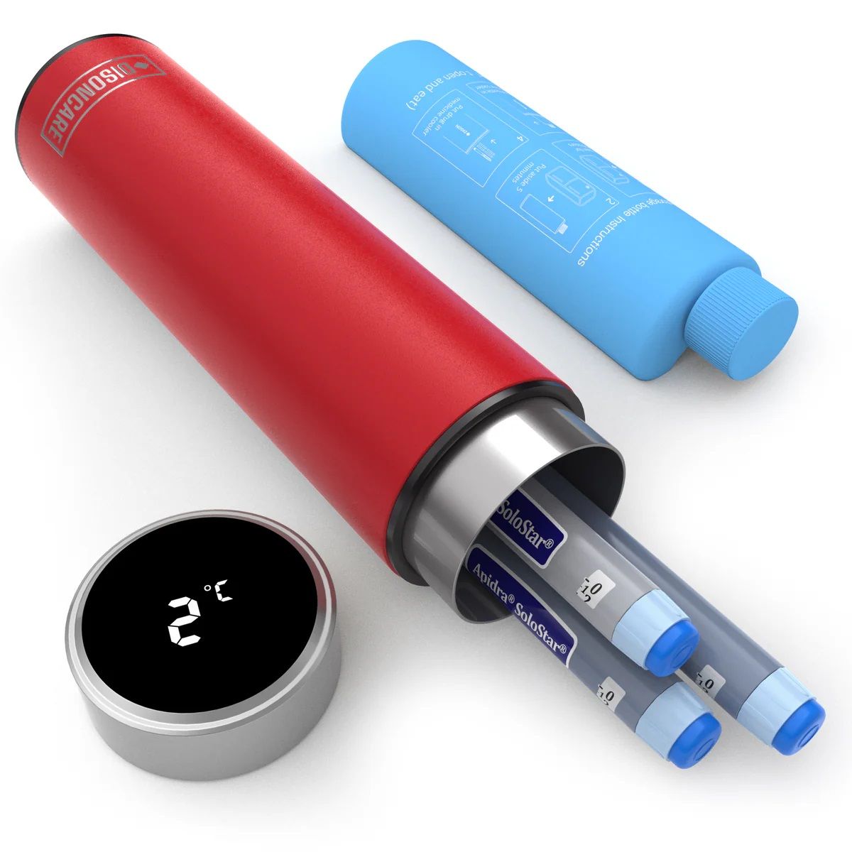 Termos portabil pentru insulina, Disoncare Odyssey Compact, Rescue Red, 1 bucata, Kekhealth