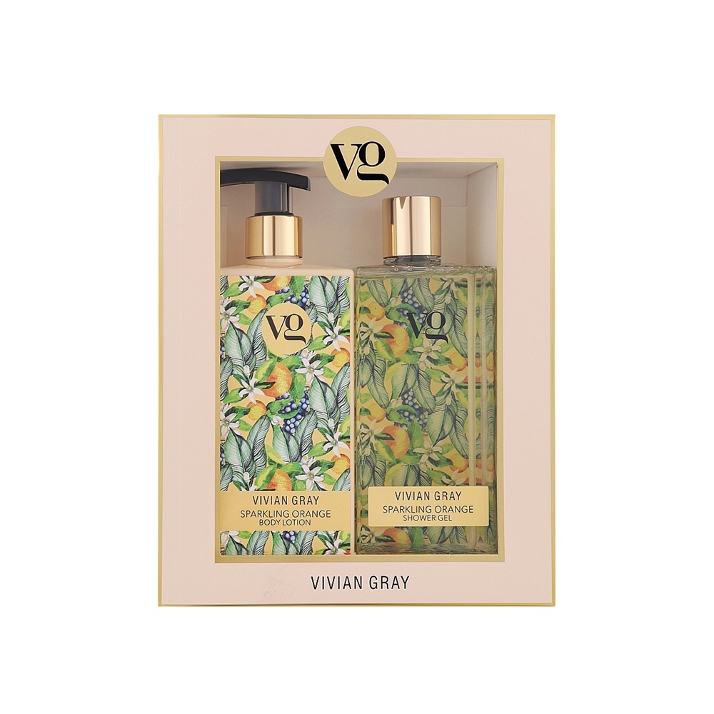 Set gel de dus si lotiune de corp Sparkling Orange, 2 x 350 ml, Vivian Gray