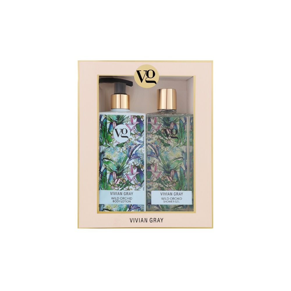 Set gel de dus si lotiune de corp Wild Orchid, 2 x 350 ml, Vivian Gray