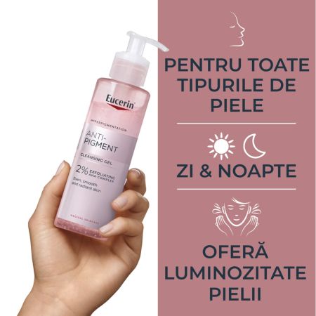 Gel de curatare exfoliant cu 2% AHA Anti-Pigment, 200 ml, Eucerin 650740