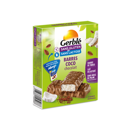 Batoane Ciocolata-Cocos fara gluten, 100 g, Gerble