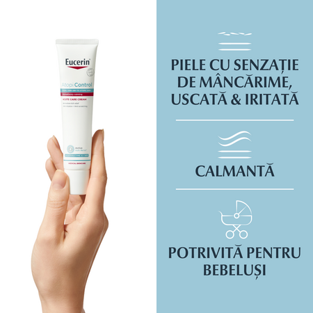 Crema pentru ingrijirea pielii in fazele acute, AtopiControl, 40 ml, Eucerin 650804