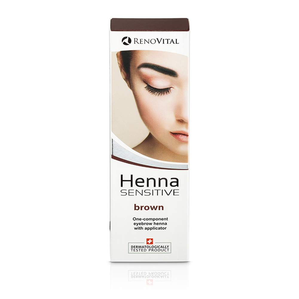 Vopsea maro tip crema pentru sprancene Henna Sensitive, 6 g, Renovital