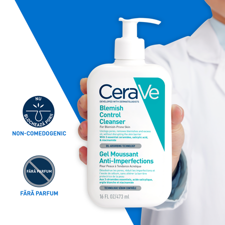 Gel de curatare spumant anti-imperfectiuni Blemish Control Cleanser, 473 ml, Cerave 650862