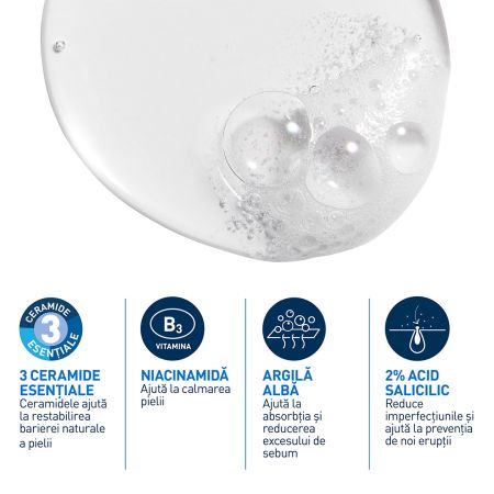 Gel de curatare spumant anti-imperfectiuni pentru ten cu tendinta acenica, 473 ml, Cerave 650855