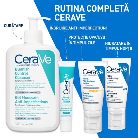 Gel de curatare spumant anti-imperfectiuni pentru ten cu tendinta acenica, 473 ml, Cerave 650858