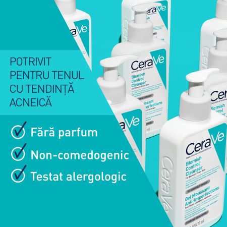 Gel de curatare spumant anti-imperfectiuni pentru ten cu tendinta acenica, 473 ml, Cerave 650863