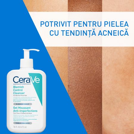 Gel de curatare spumant anti-imperfectiuni pentru ten cu tendinta acenica, 473 ml, Cerave 650859