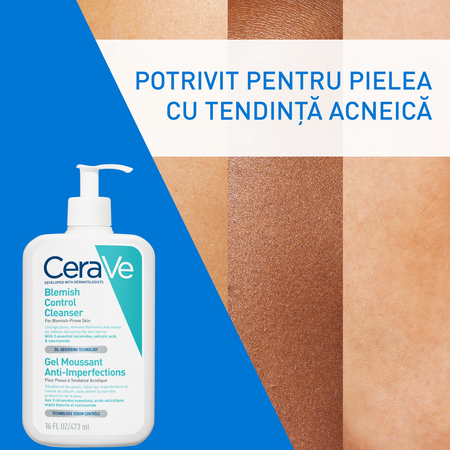 Gel de curatare spumant anti-imperfectiuni Blemish Control Cleanser, 473 ml, Cerave 650859