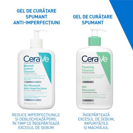 Gel de curatare spumant anti-imperfectiuni pentru ten cu tendinta acenica, 473 ml, Cerave 650861