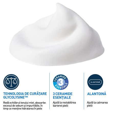 Spuma de curatare reechilibranta pentru ten normal si mixt, 148 ml, Cerave 650886