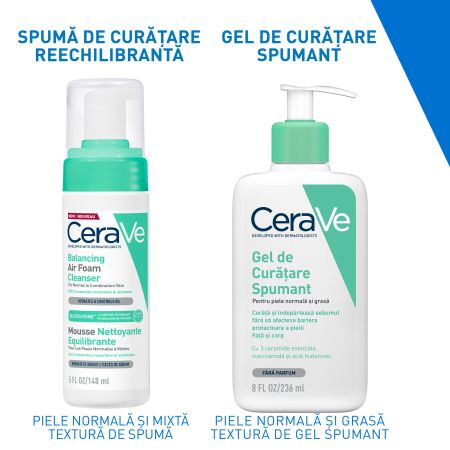 Spuma de curatare reechilibranta pentru ten normal si mixt, 148 ml, Cerave 650884