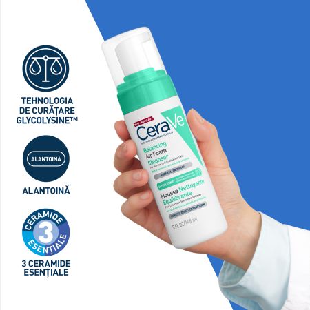 Spuma de curatare reechilibranta pentru ten normal si mixt, 148 ml, Cerave 650887
