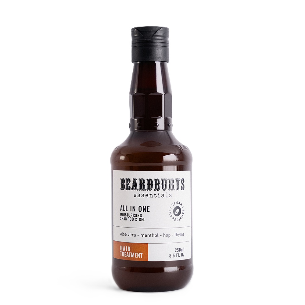 Sampon, balsam si gel de dus All in one, 250 ml, Beardburys Essentials