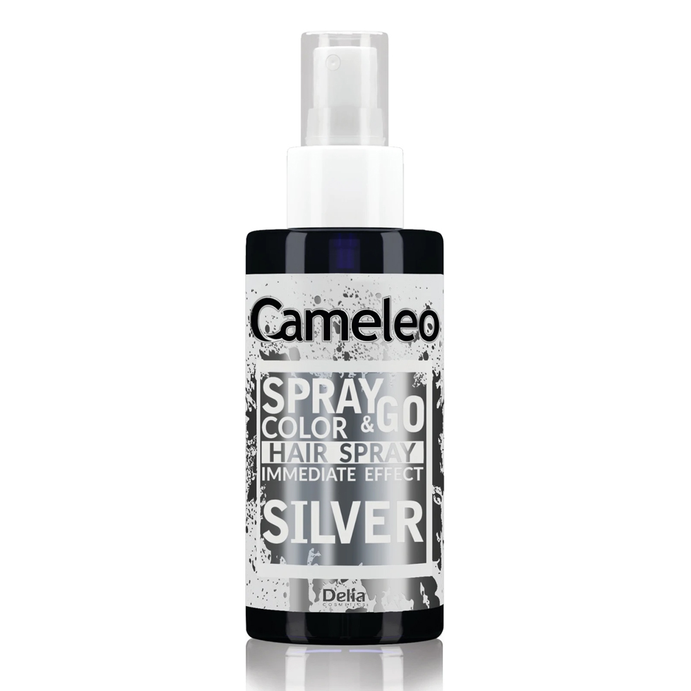 Spray colorant pentru par nuanta Silver Spray&go, 150 ml, Delia Cosmetics