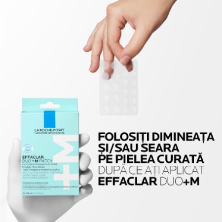 Plasturi anti-eruptii cutanate invizibili si ultra subtiri Effaclar Duo +M Patch, 22 bucati, La Roche-Posay 655948