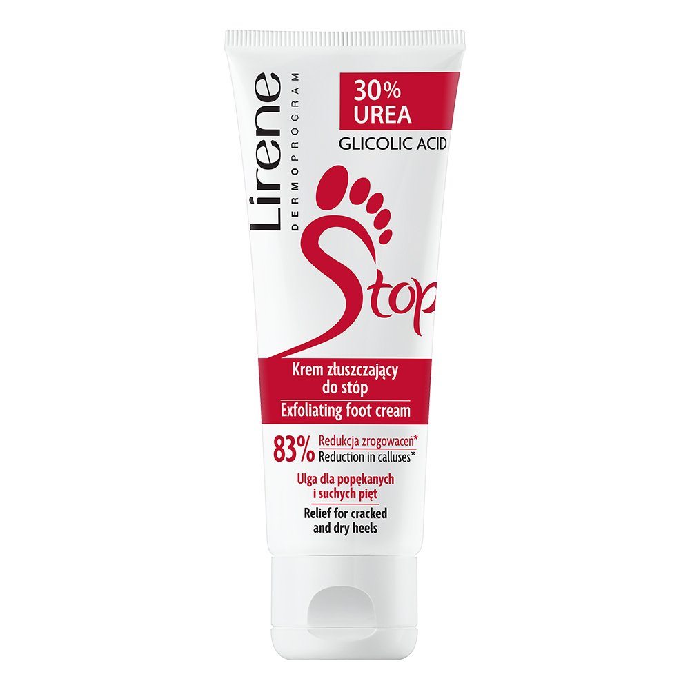 Crema exfolianta cu acid glicolic si 30% uree pentru picioare, 75 ml, Lirene