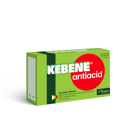 Kebene Antiacid, 40 comprimate, Terapia 651081