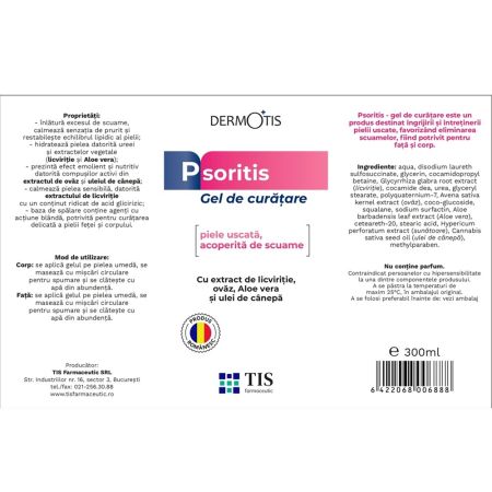 Gel de curatare pentru fata si corp Psoritis, 300 ml, Tis Farmaceutic 651139