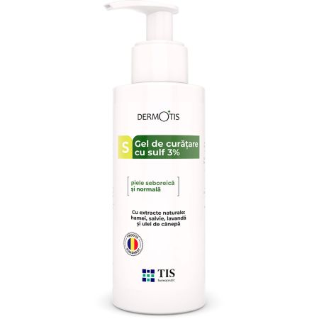 Gel de curatare pentru fata si corp cu sulf Dermotis, 3%, 300 ml, Tis Farmaceutic