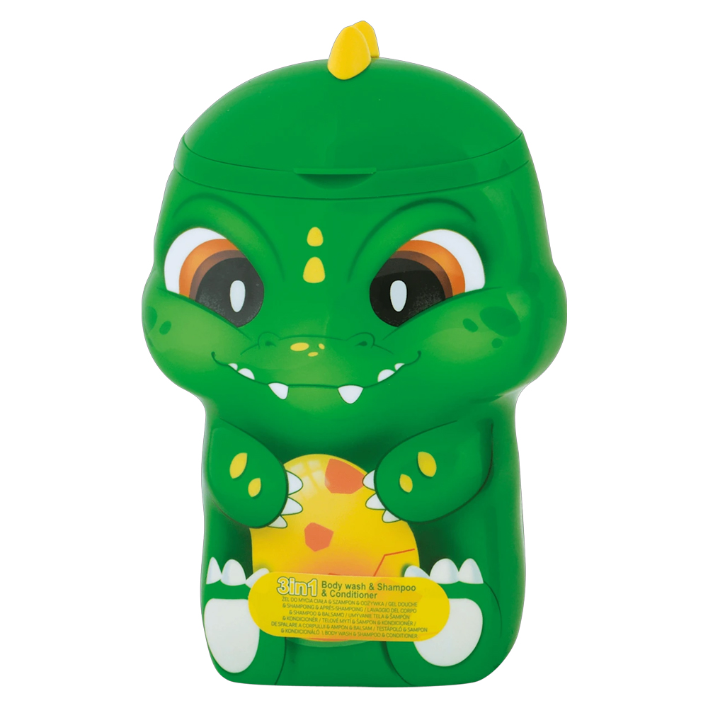 Gel de dus, sampon si balsam 3 in 1 Geko verde Dinosaurs, 400 ml, Edg
