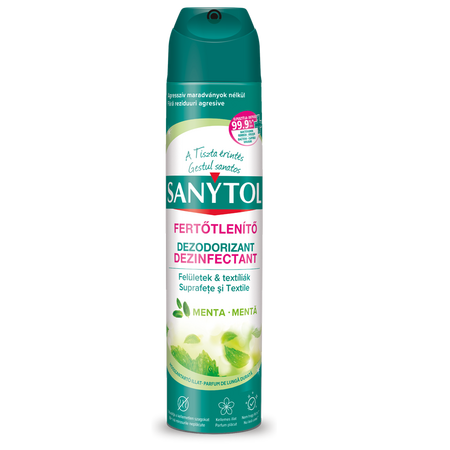 Dezinfectant dezodorizant suprafețe și textile, menta, 300 ml, Sanytol
