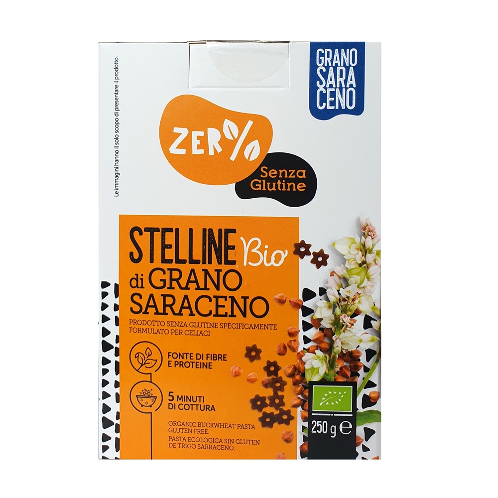 Paste Stelline Eco din hrisca fara gluten, 250 g, Fior di Loto
