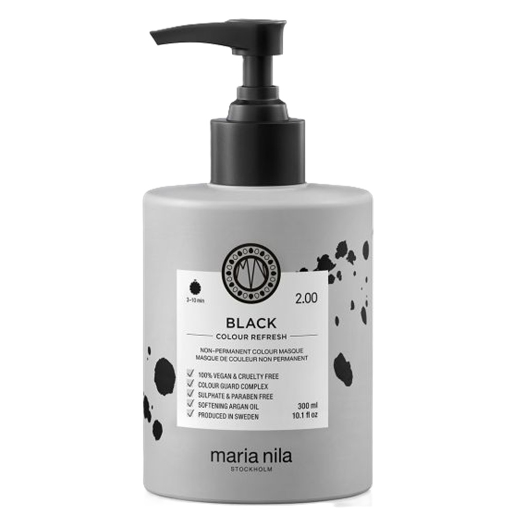 Masca de par nuantatoare Black Colour Refresh, 300 ml, Maria Nila