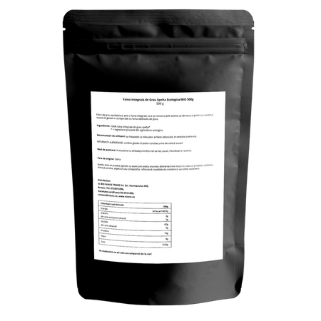 Faina integrala de grau spelta ecologica, 500 g, Niavis 651661