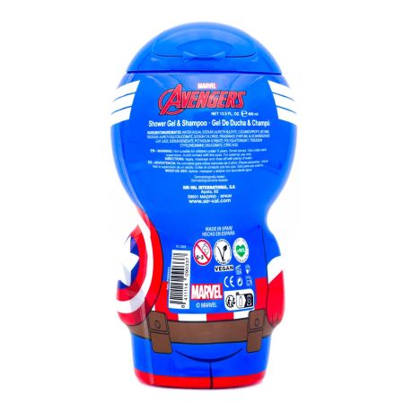 Gel de dus si sampon 2 in 1 figurina 2D Captain America, 400 ml, Air Val 651591
