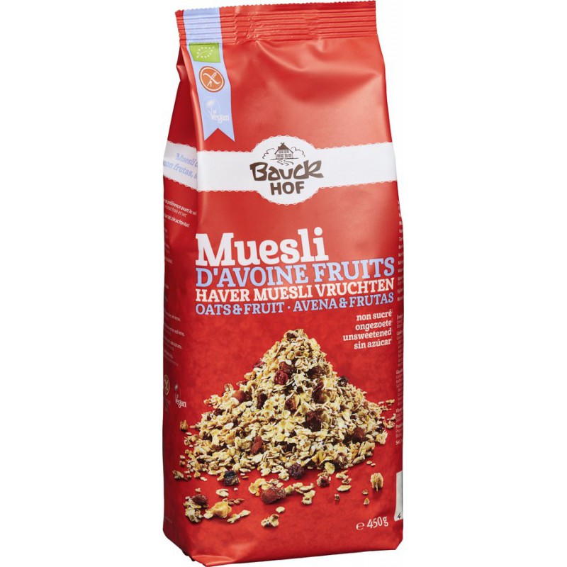 Musli fara zahar adaugat fara gluten, 450 g, Bauckhof