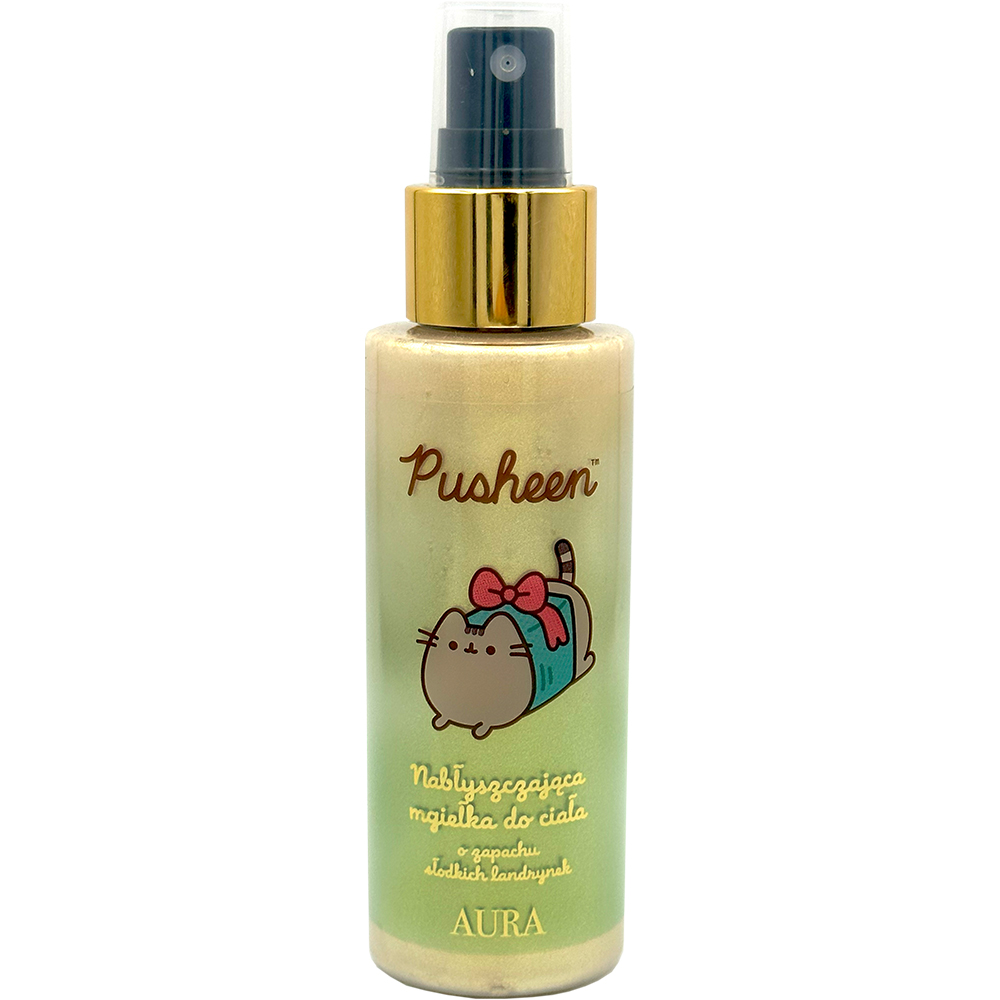Spray cu sclipici pentru par si corp Pusheen Mint, 100 ml, Aura