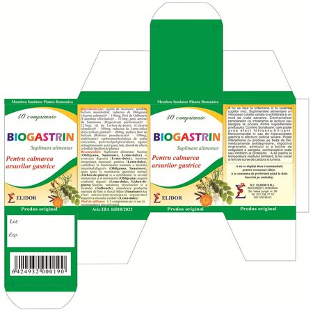 Biogastrin, 40 comprimate, Elidor 706548
