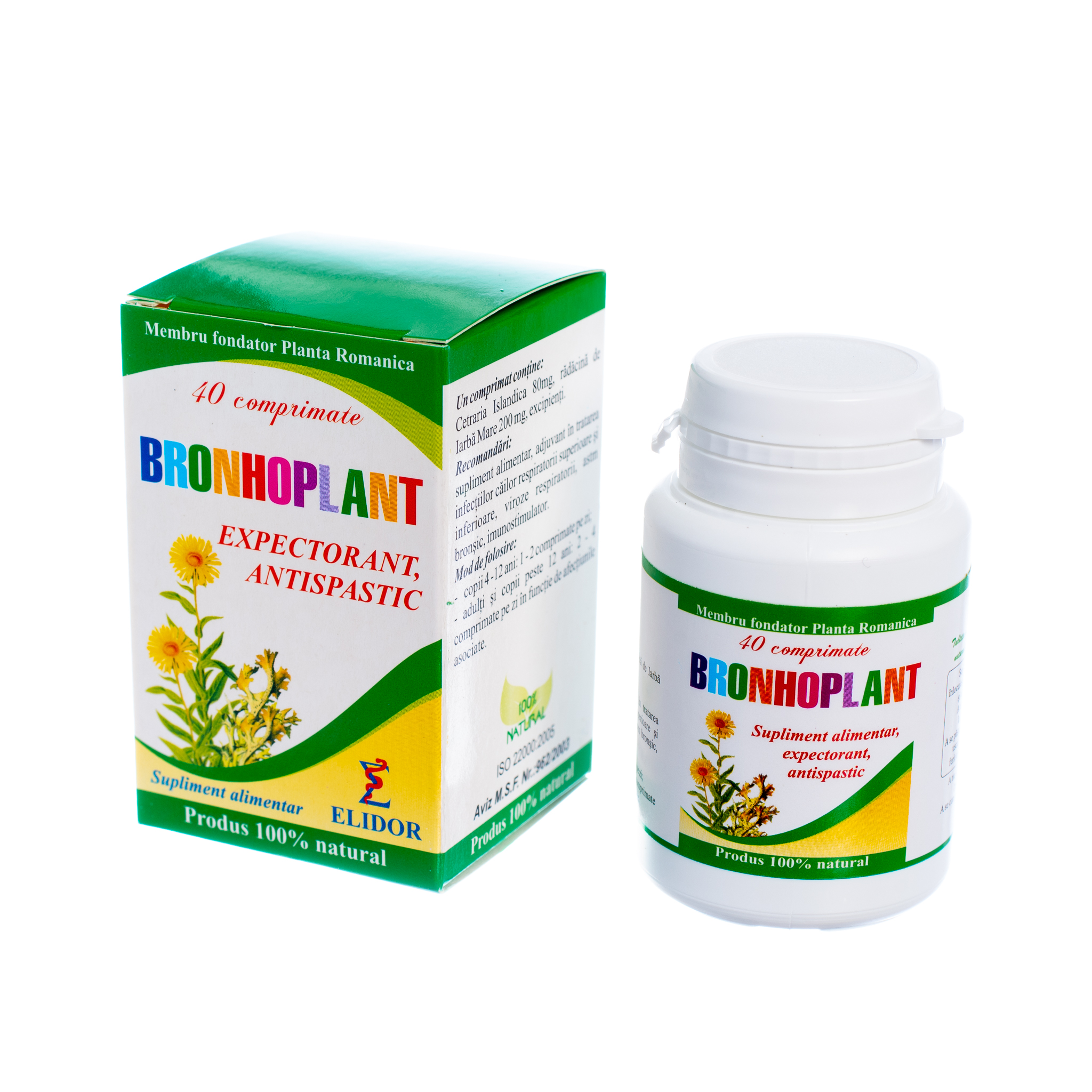 Bronhoplant, 40 comprimate, Elidor