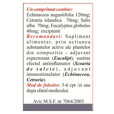 Bronhosan, 40 comprimate, Elidor 706558