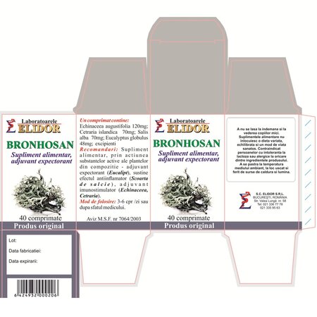 Bronhosan, 40 comprimate, Elidor 706561