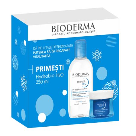 Pachet Solutie micelara hidratanta Hydrabio H2O, 250 ml + Crema hidratanta Hydrabio, 50 ml, Bioderma