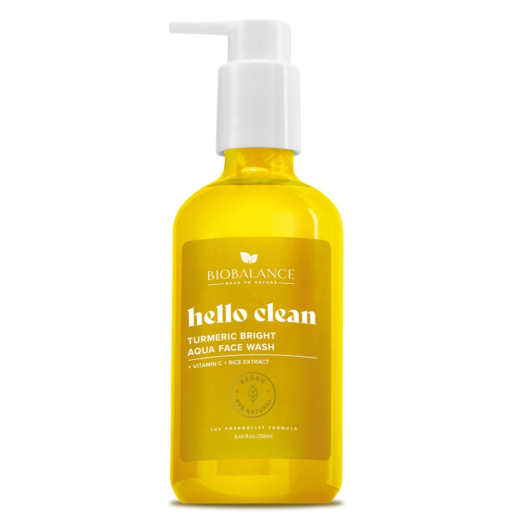 Gel de curatare cu vitamina C si extract de orez Turmeric Bright Hello Clean, 250 ml, Bio Balance