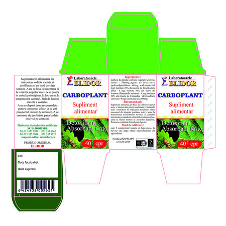 Carboplant, 40 comprimate, Elidor 706654
