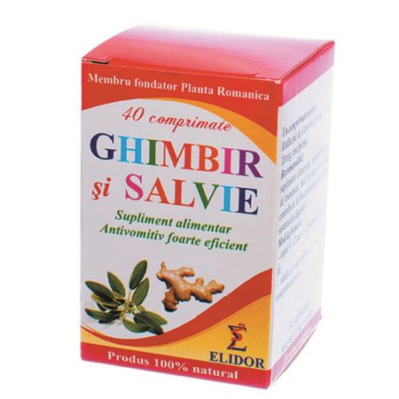 Ghimbir si Salvie, 40 comprimate, Elidor 706639
