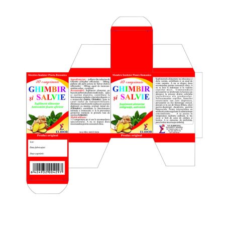 Ghimbir si Salvie, 40 comprimate, Elidor 706641