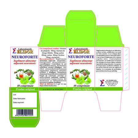 Neuroforte, 40 comprimate, Elidor 706595