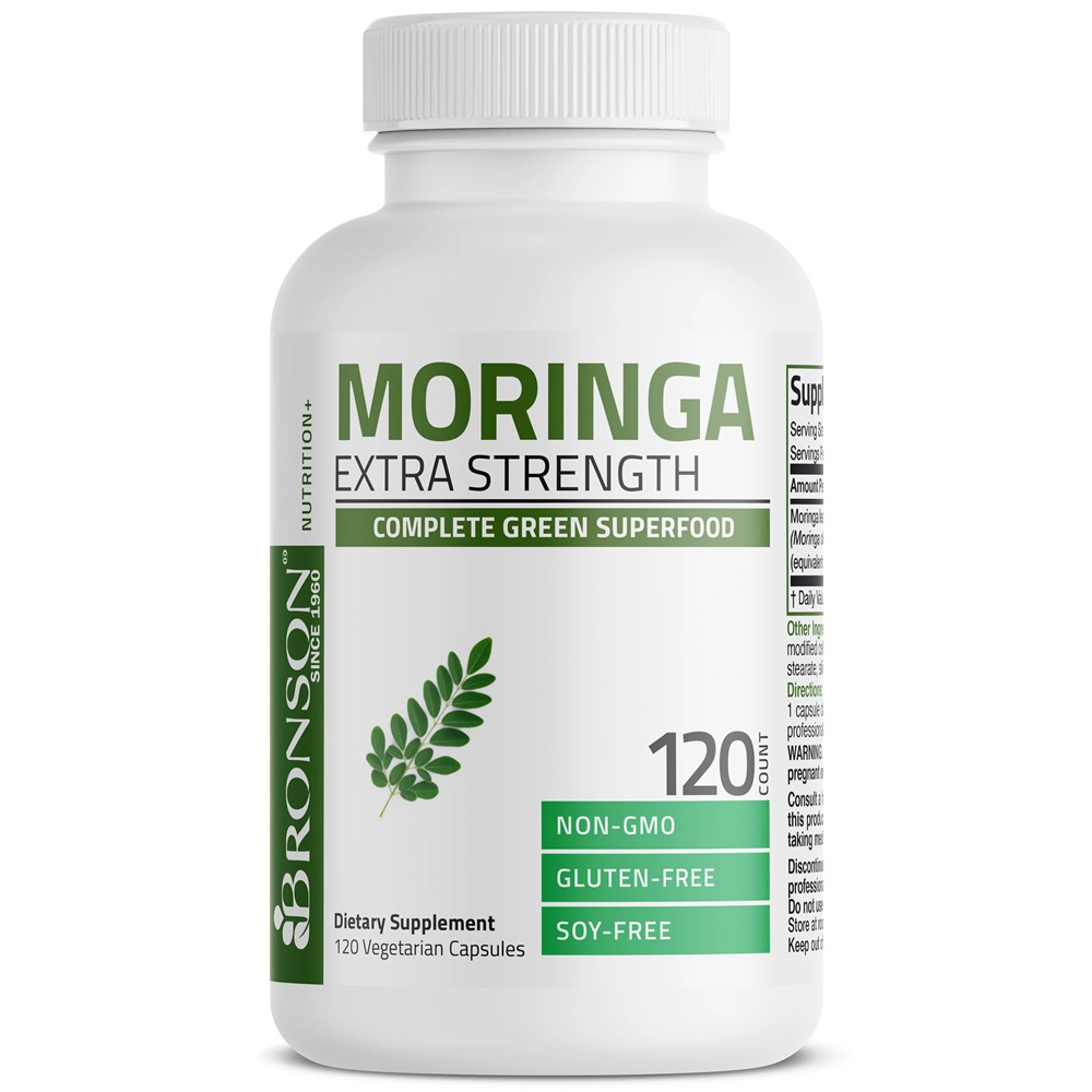 Extract din frunze de Moringa Oleifera, 5000 mg, 120 capsule, Bronson Laboratories