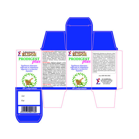 Prodigest Plus, 40 comprimate, Elidor 706607