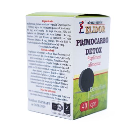 Primocarbodetox, 40 comprimate, Elidor 652013