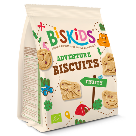 Biscuiti eco cu fructe Aventure Biskids, 100 g, Belkorn
