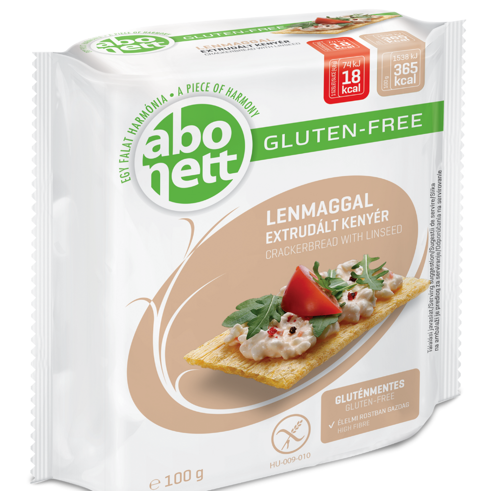Tartine crocante fara gluten cu seminte de in, 100 g, Abonett
