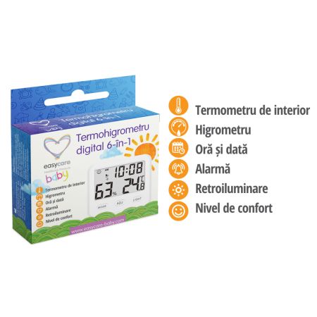 Termohigrometru digital 6 in 1, 1 bucata, Easycare 652033